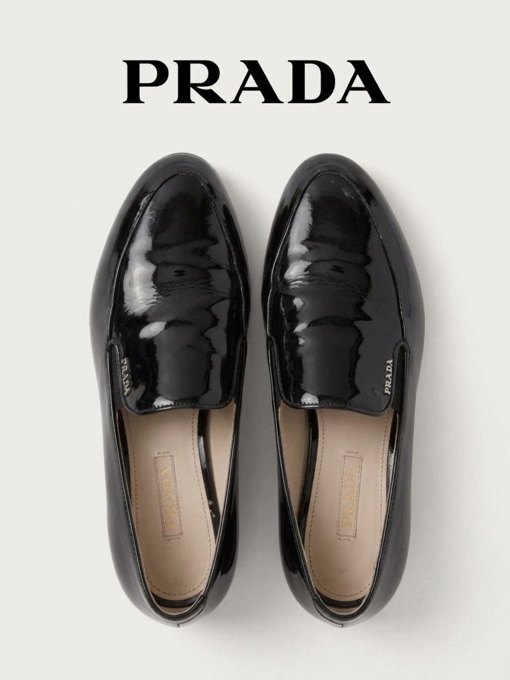 Prada Women’s Black Patent Leather Loafers Size 40 1/2 (10 1/2)